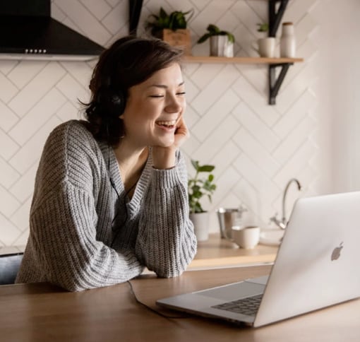 Woman in a video call